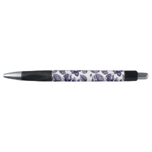Stylo Floral Vintage bleu marine