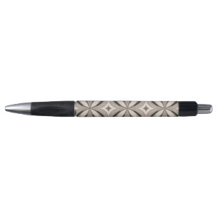 Stylo Formes circulaires rétro beige et marron