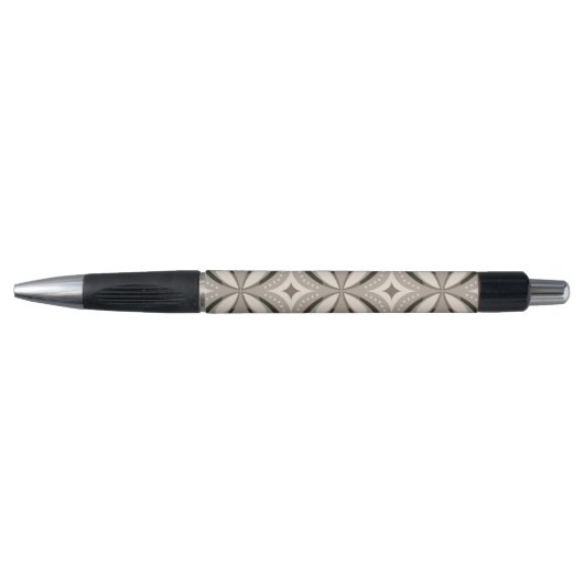 Stylo Formes circulaires rétro beige et marron (Devant)