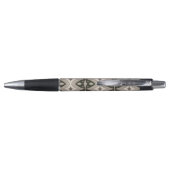 Stylo Formes circulaires rétro beige et marron (Dos)