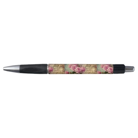 Stylo francais chic, shabby chic, roses roses roses, flo (Devant)