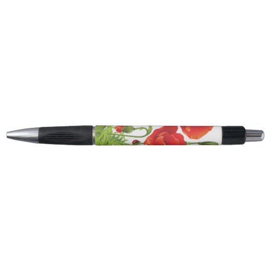 Stylo Frontière horizontale avec le pavot rouge (Devant)