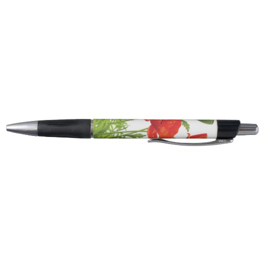 Stylo Frontière horizontale avec le pavot rouge (Bas)