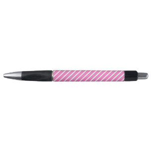 Stylo Fuchsia et blanc cinq bandes motif