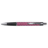 Stylo Fuchsia et rayures jaunes avec bleu marine (Dos)