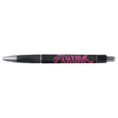 Stylo Funky rose chaud personnalisé faux parties scintil (Devant)