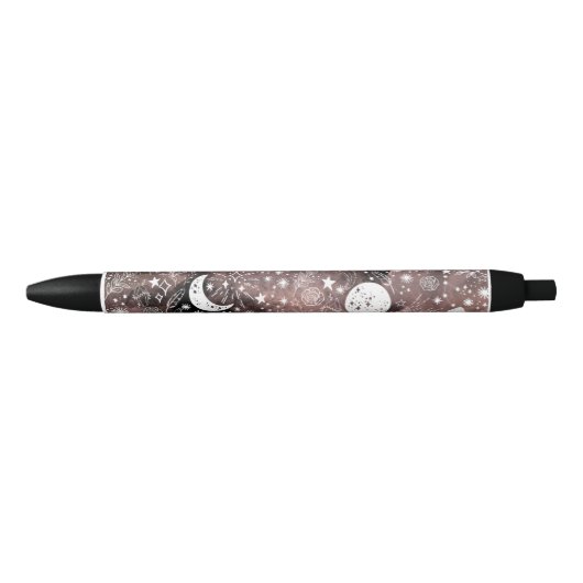 Stylo galaxy floral Lune et étoiles (Devant)
