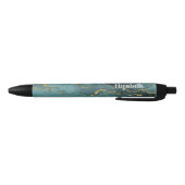 Stylo Géode Agate Or Bleu Turquoise Moderne (Bas)