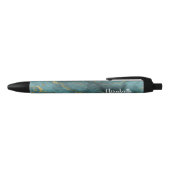 Stylo Géode Agate Or Bleu Turquoise Moderne (Haut)