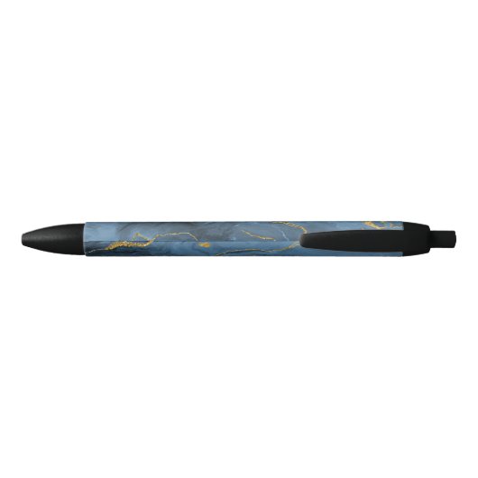 Stylo géode d'agate dorée bleu marine moderne (Dos)
