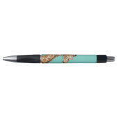 Stylo Girafe avec l'arrière - plan turquoise (Devant)
