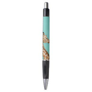 Stylo Girafe avec l'arrière - plan turquoise