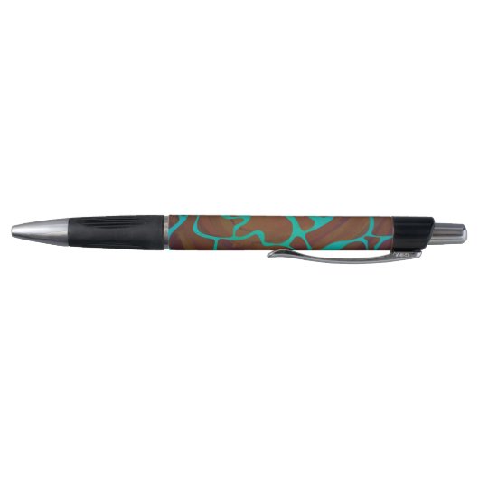 Stylo Giraffe Impression Brown et Turquoise (Bas)