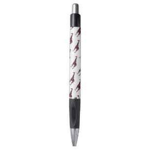 Stylo Giraffe Rose chaud et Silhouette noire