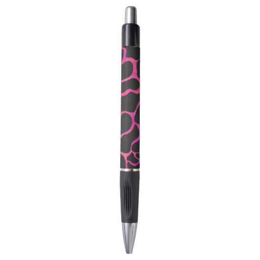 Stylo Giraffe rose chaude et noire (Devant (Vertical))