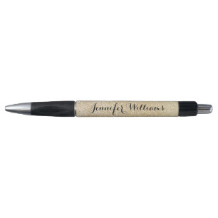 Stylo Glam Gold Faux Parties scintillant Look Nom person