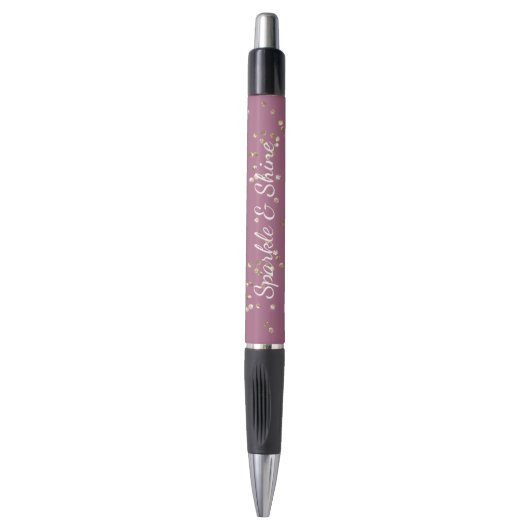 Stylo Glitzy Boysenberry Pink Gold Glitter Sparkle (Devant (Vertical))