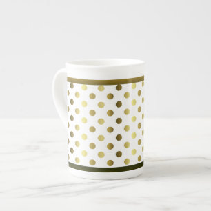 Stylo Golden Polka Dot Bone China Mug