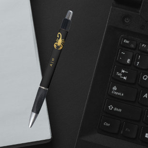 Stylo Golden - Scorpio Zodiac -monogrammed noir