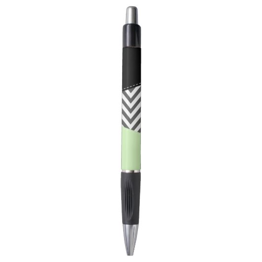 Stylo Gray Zigzag, Gray Chevron, Zigzag Pattern, Mint (Devant (Vertical))