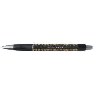 Stylo Grec Meander Key Brown, Votre Nom, Personnaliser