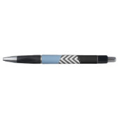 Stylo Gris Zigzag, Gris Chevron, Motif Zigzag, Bleu (Devant)