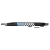 Stylo Gris Zigzag, Gris Chevron, Motif Zigzag, Bleu (Bas)