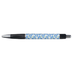Stylo Hibiscus bleu, fleurs bleues, motif de fleurs