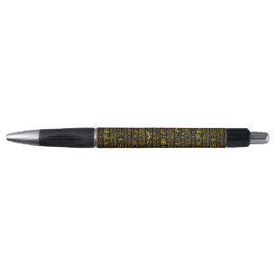 Stylo Hiéroglyphes égyptiens anciens or et couleur noire