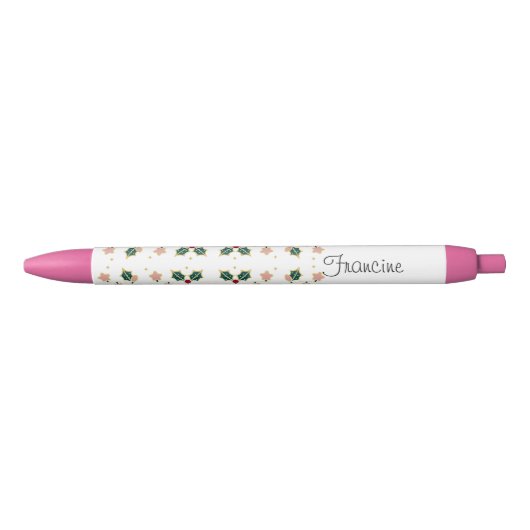 Stylo Holly de Noël personnalisé (Devant)