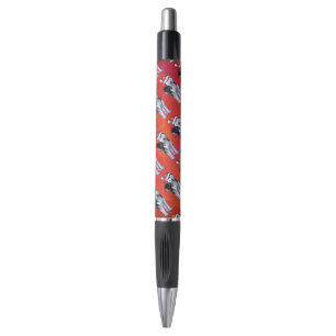 Stylo Husky à Santa Hat Sur Rouge