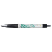 Stylo Image de la statue de la Liberté verte & Monogramm (Devant)