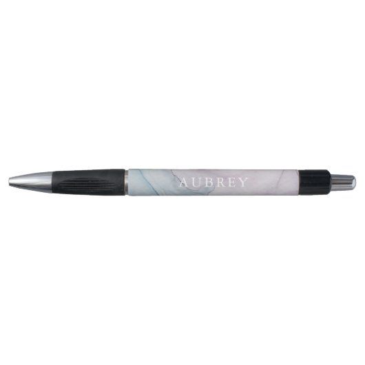Stylo Impression Abstraite violet délicate avec nom (Devant)