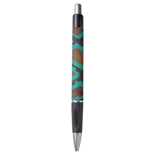Stylo Impression Brown et Turquoise de serpent (Devant (Vertical))