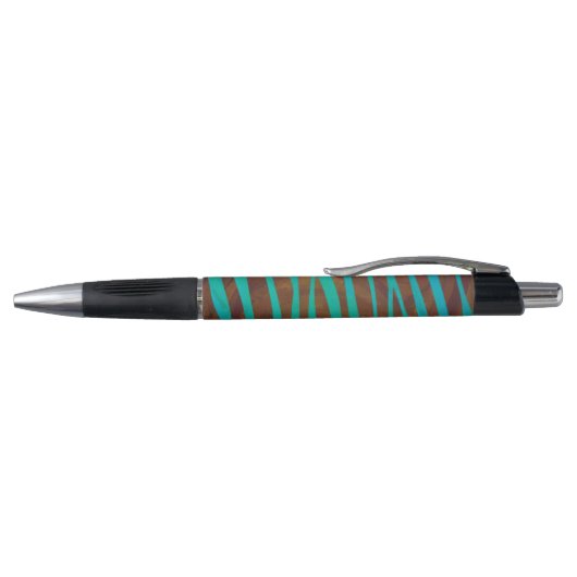 Stylo Impression Brown et Turquoise Zebra (Haut)