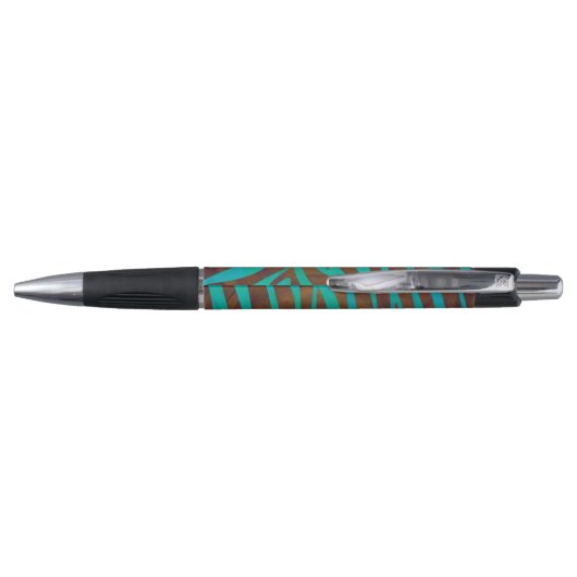Stylo Impression Brown et Turquoise Zebra (Dos)