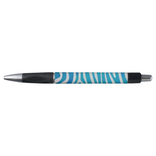Stylo Impression en bleu et blanc Zebra (Devant)