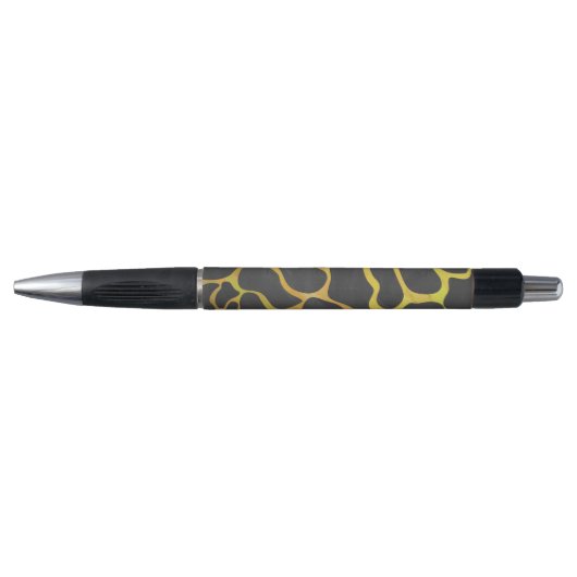 Stylo Impression Giraffe noir et jaune (Devant)