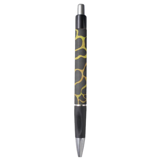 Stylo Impression Giraffe noir et jaune (Devant (Vertical))