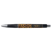 Stylo Impression léopard monogramme nom de signature (Devant)