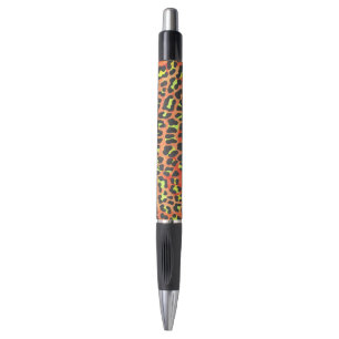 Stylo Impression léopard orange et jaune