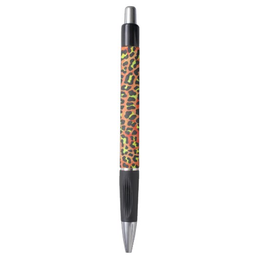 Stylo Impression léopard orange et jaune (Devant (Vertical))