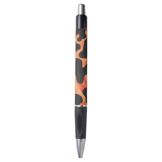 Stylo Impression noire et orange de vache (Devant (Vertical))