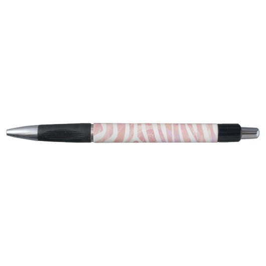 Stylo Impression rose et blanc Zebra (Devant)