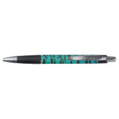 Stylo Impression Tigre Noir et Sarcelle (Dos)
