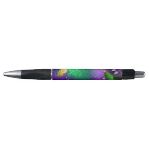Stylo Iridescente mardi gras arrière - plan avec perles