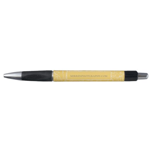 Stylo Jaune de prairie simplement floral personnalisé (Devant)