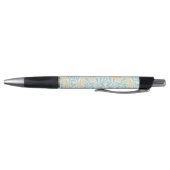 Stylo Jaune monogramme et mât de Damas floral (Bas)