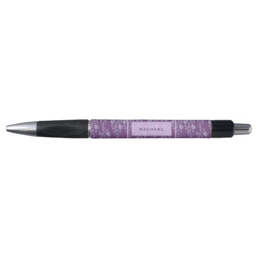 Stylo Joli monogramme floral pourpre et Lilac (Devant)