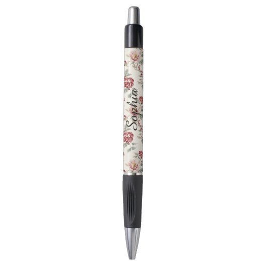 Stylo Jolie Florale Crème Rouge Chic (Devant (Vertical))